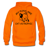 Cat Puns - Black - Gildan Heavy Blend Adult Hoodie - orange