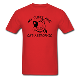 Cat Puns - Black - Unisex Classic T-Shirt - red