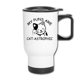 Cat Puns - Black - Travel Mug - white