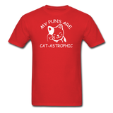 Cat Puns - White - Unisex Classic T-Shirt - red