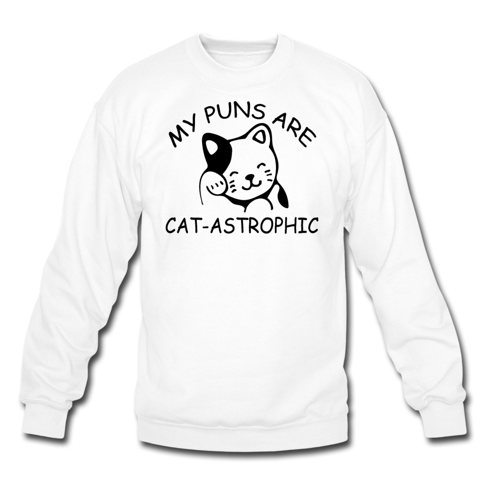 Cat Puns - Black - Crewneck Sweatshirt - white