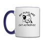 Cat Puns - Black - Contrast Coffee Mug - white/cobalt blue