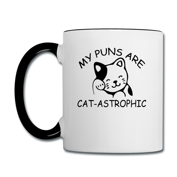 Cat Puns - Black - Contrast Coffee Mug - white/black