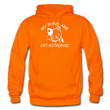 Cat Puns - White - Gildan Heavy Blend Adult Hoodie - orange