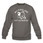 Cat Puns - White - Crewneck Sweatshirt - asphalt gray