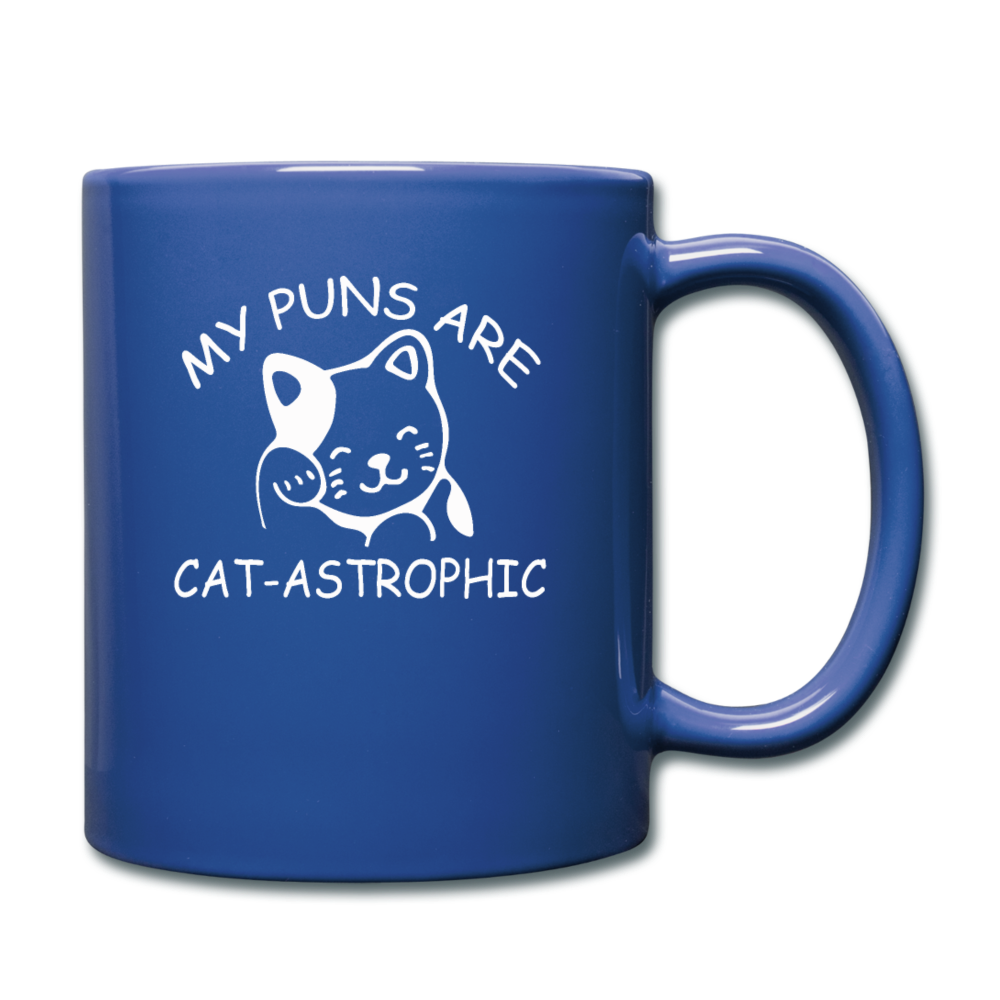 Cat Puns - White - Full Color Mug - royal blue