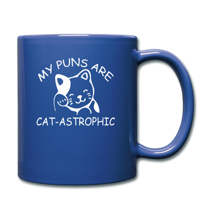 Cat Puns - White - Full Color Mug - royal blue