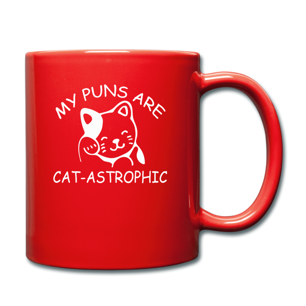 Cat Puns - White - Full Color Mug - red