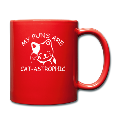 Cat Puns - White - Full Color Mug - red