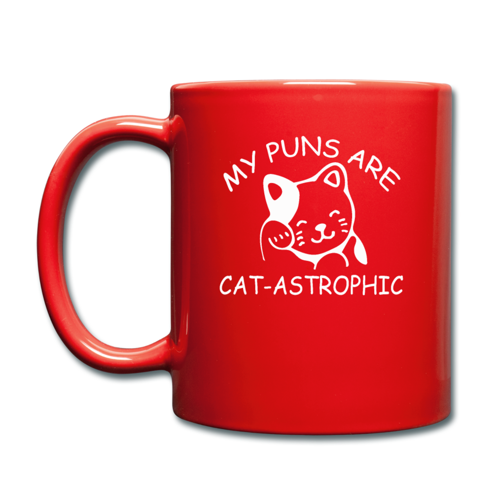 Cat Puns - White - Full Color Mug - red