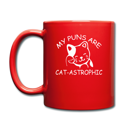 Cat Puns - White - Full Color Mug - red