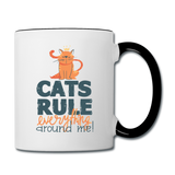 Cats Rule - Contrast Coffee Mug - white/black