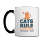 Cats Rule - Contrast Coffee Mug - white/black