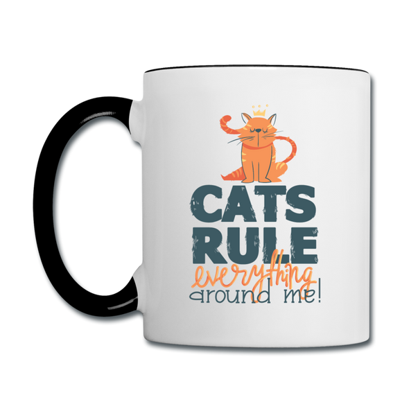 Cats Rule - Contrast Coffee Mug - white/black