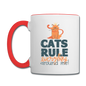 Cats Rule - Contrast Coffee Mug - white/red