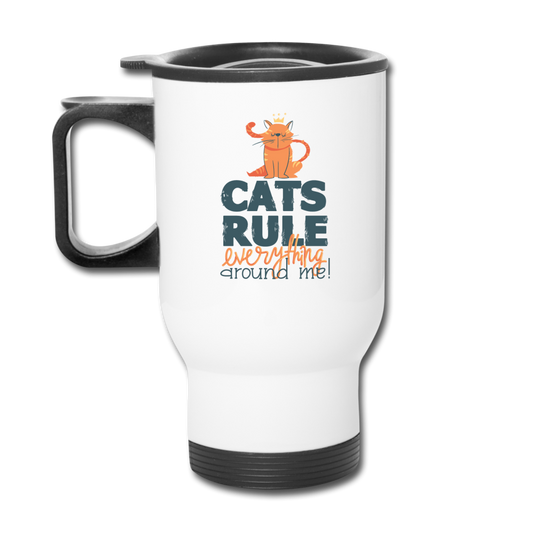 Cats Rule - Travel Mug - white