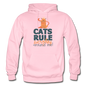 Cats Rule - Gildan Heavy Blend Adult Hoodie - light pink