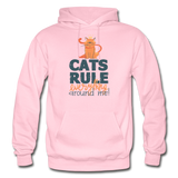 Cats Rule - Gildan Heavy Blend Adult Hoodie - light pink