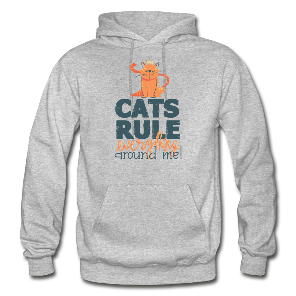 Cats Rule - Gildan Heavy Blend Adult Hoodie - heather gray