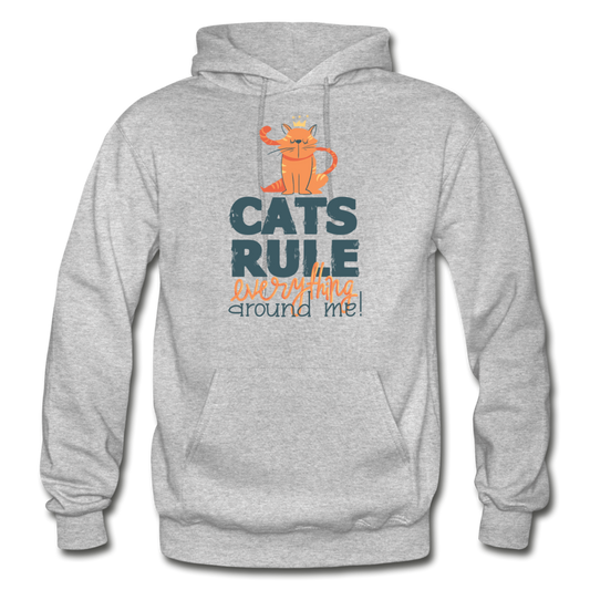 Cats Rule - Gildan Heavy Blend Adult Hoodie - heather gray