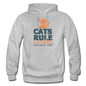 Cats Rule - Gildan Heavy Blend Adult Hoodie - heather gray