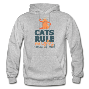 Cats Rule - Gildan Heavy Blend Adult Hoodie - heather gray