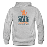 Cats Rule - Gildan Heavy Blend Adult Hoodie - heather gray