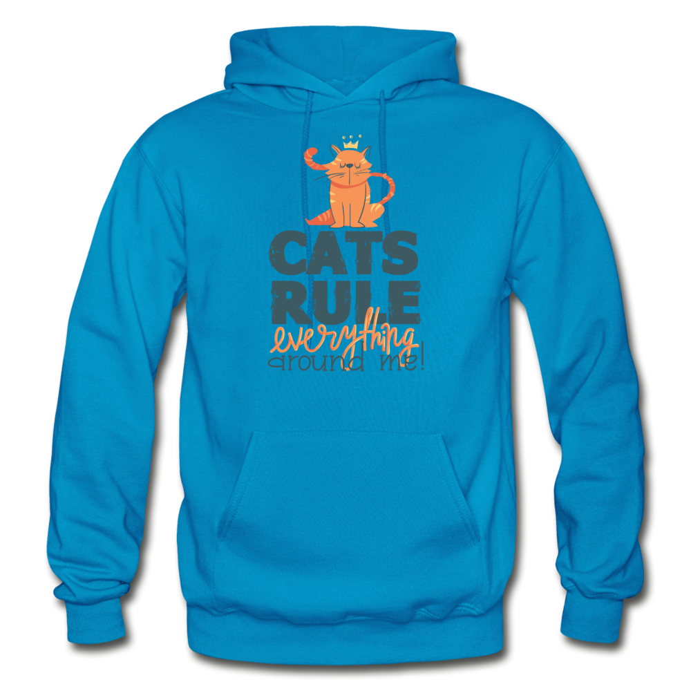 Cats Rule - Gildan Heavy Blend Adult Hoodie - turquoise