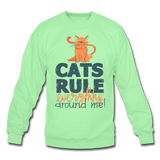 Cats Rule - Crewneck Sweatshirt - lime