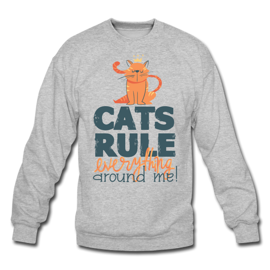 Cats Rule - Crewneck Sweatshirt - heather gray