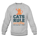 Cats Rule - Crewneck Sweatshirt - heather gray