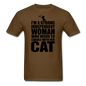 Strong Woman And Her Cat - Black - Unisex Classic T-Shirt - brown