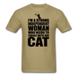 Strong Woman And Her Cat - Black - Unisex Classic T-Shirt - khaki