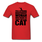 Strong Woman And Her Cat - Black - Unisex Classic T-Shirt - red