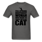 Strong Woman And Her Cat - Black - Unisex Classic T-Shirt - charcoal