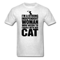 Strong Woman And Her Cat - Black - Unisex Classic T-Shirt - light heather gray