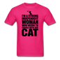 Strong Woman And Her Cat - Black - Unisex Classic T-Shirt - fuchsia