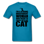 Strong Woman And Her Cat - Black - Unisex Classic T-Shirt - turquoise