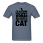 Strong Woman And Her Cat - Black - Unisex Classic T-Shirt - denim