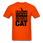 Strong Woman And Her Cat - Black - Unisex Classic T-Shirt - orange