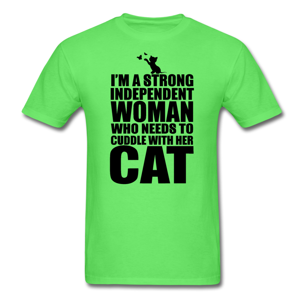 Strong Woman And Her Cat - Black - Unisex Classic T-Shirt - kiwi