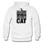 Strong Woman And Her Cat - Black - Gildan Heavy Blend Adult Hoodie - white