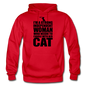 Strong Woman And Her Cat - Black - Gildan Heavy Blend Adult Hoodie - red