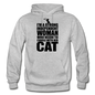 Strong Woman And Her Cat - Black - Gildan Heavy Blend Adult Hoodie - heather gray