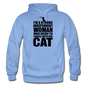 Strong Woman And Her Cat - Black - Gildan Heavy Blend Adult Hoodie - carolina blue