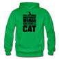 Strong Woman And Her Cat - Black - Gildan Heavy Blend Adult Hoodie - kelly green