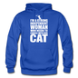 Strong Woman And Her Cat - White - Gildan Heavy Blend Adult Hoodie - royal blue