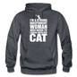 Strong Woman And Her Cat - White - Gildan Heavy Blend Adult Hoodie - charcoal gray