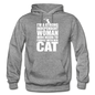 Strong Woman And Her Cat - White - Gildan Heavy Blend Adult Hoodie - graphite heather