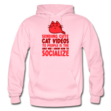 Cat Videos - Gildan Heavy Blend Adult Hoodie - light pink